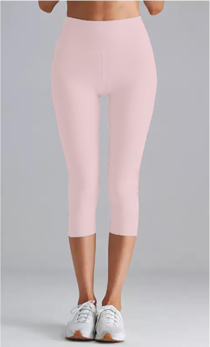 Female AOP Capri High Waist Leggings | Light Pink