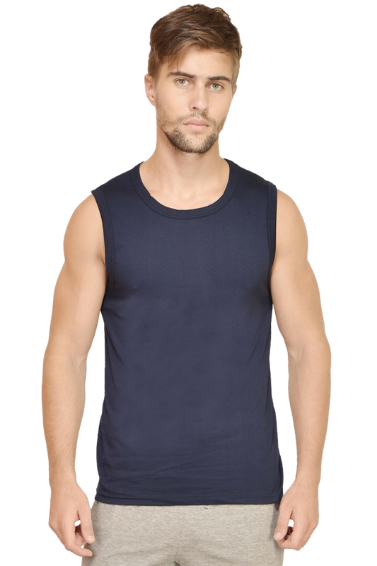 Male Round Neck Plain Sleeveless