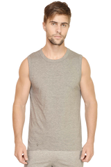 Male Round Neck Plain Sleeveless