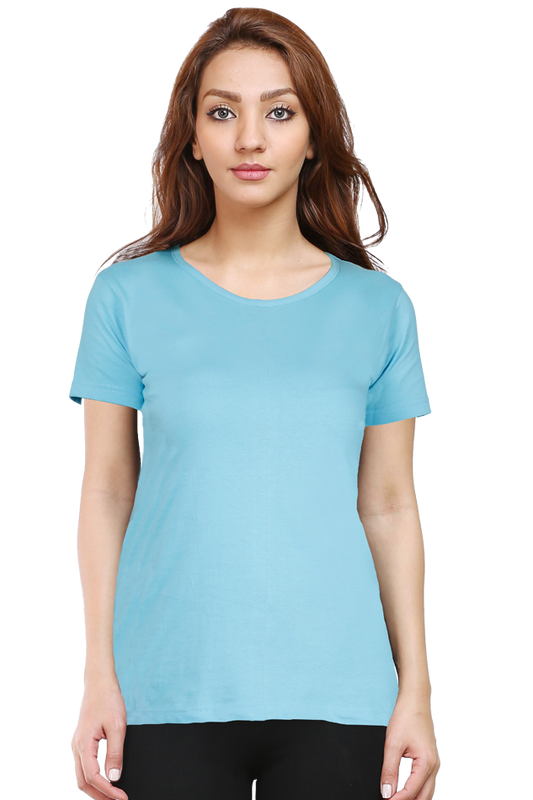 Female Round Neck Half Sleeve Classic Plain