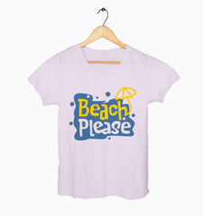 Female Round Neck Half Sleeve Classic | Beach Please