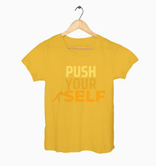 Female Round Neck Half Sleeve Classic | Push Yourself