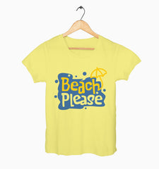 Female Round Neck Half Sleeve Classic | Beach Please