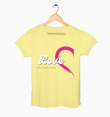 Female Round Neck Half Sleeve Classic | All You Need Is Love