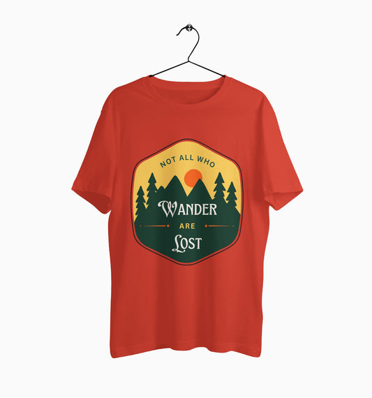 Male Round Neck Half Sleeve Classic | Not All Who Wander Are Lost