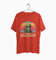 Male Round Neck Half Sleeve Classic | Space Ship