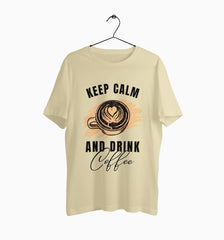 Male Round Neck Half Sleeve Classic | Keep Calm And Drink Coffee