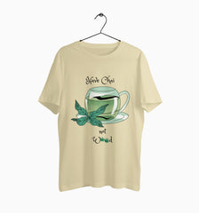 Male Round Neck Half Sleeve Classic Graphic Tshirt | Have Chai Not Weed