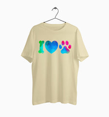 Male Round Neck Half Sleeve Classic | I Love Dogs