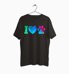 Male Round Neck Half Sleeve Classic | I Love Dogs