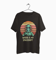 Male Round Neck Half Sleeve Classic | Where Is My Spaceship