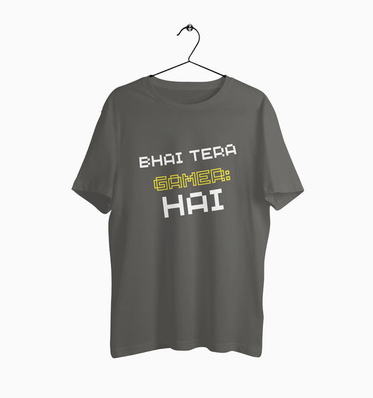 Male Round Neck Half Sleeve Classic | Bhai Tera Gamer Hai