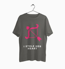 Male Round Neck Half Sleeve Classic | I Stole her Heart