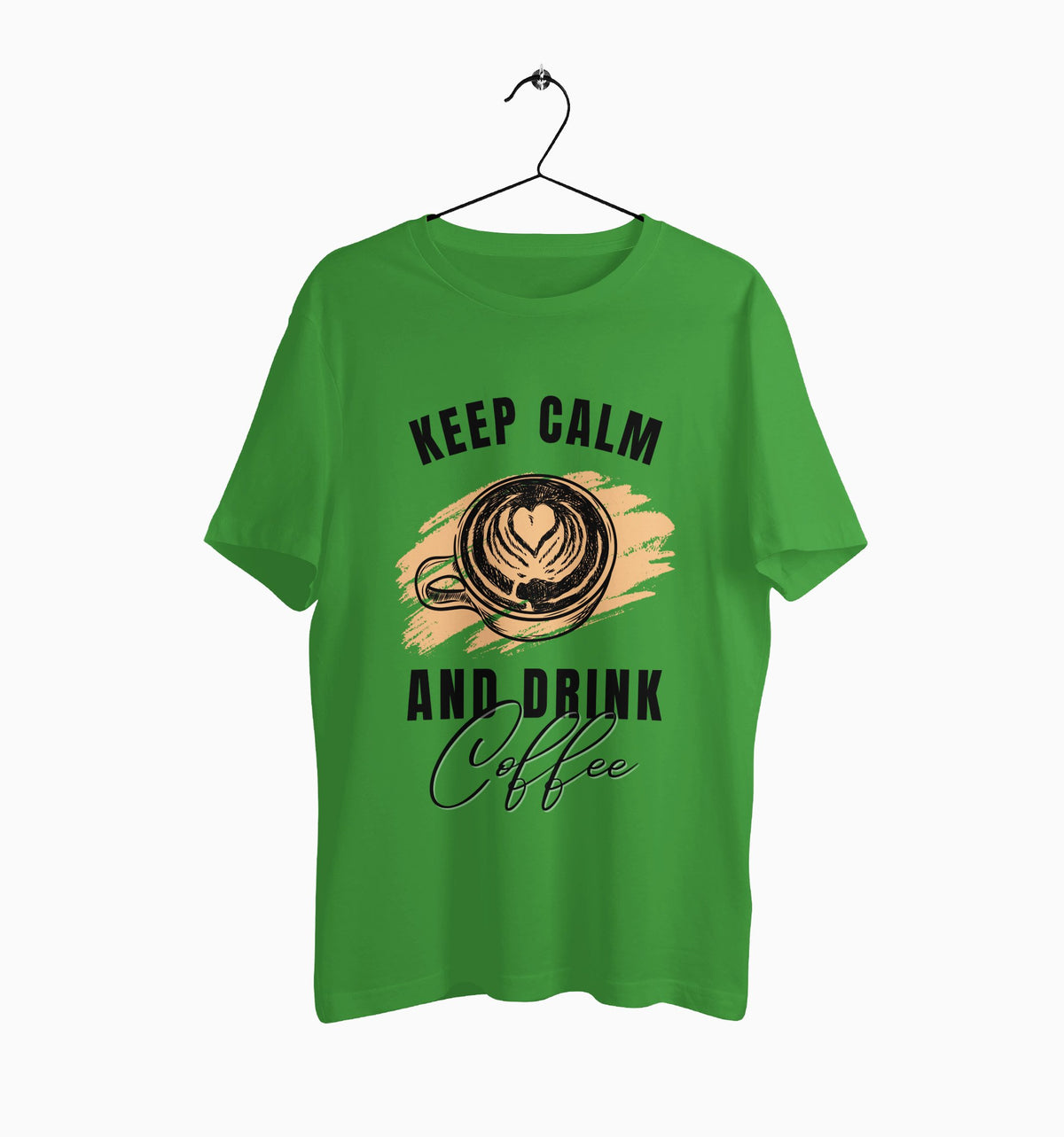 Male Round Neck Half Sleeve Classic | Keep Calm And Drink Coffee