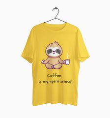 Male Round Neck Half Sleeve Classic | Coffee Is My Spirit Animal