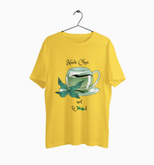 Male Round Neck Half Sleeve Classic Graphic Tshirt | Have Chai Not Weed