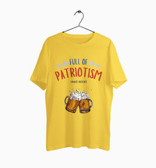 Male Round Neck Half Sleeve Classic | Full Of Patriotism and Beer