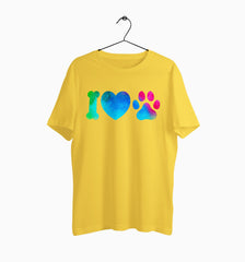 Male Round Neck Half Sleeve Classic | I Love Dogs