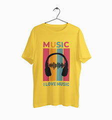 Male Round Neck Half Sleeve Classic | I Love Music