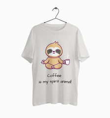 Male Round Neck Half Sleeve Classic | Coffee Is My Spirit Animal