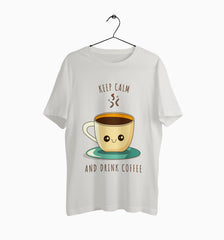 Male Round Neck Half Sleeve Classic | Keep Calm And Drink Coffee