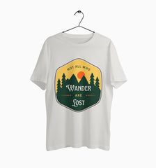 Male Round Neck Half Sleeve Classic | Not All Who Wander Are Lost