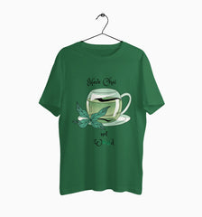 Male Round Neck Half Sleeve Classic Graphic Tshirt | Have Chai Not Weed