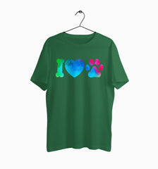 Male Round Neck Half Sleeve Classic | I Love Dogs