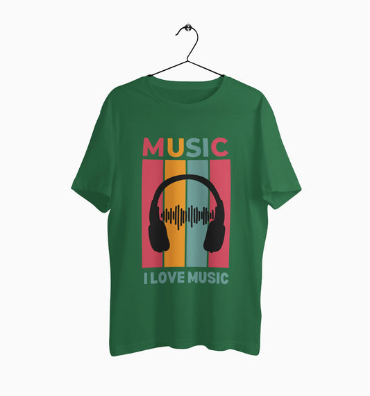 Male Round Neck Half Sleeve Classic | I Love Music