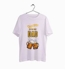 Male Round Neck Half Sleeve Classic | Cheers To The Best Dad