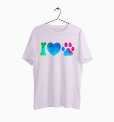 Male Round Neck Half Sleeve Classic | I Love Dogs