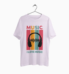 Male Round Neck Half Sleeve Classic | I Love Music