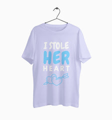 Male Round Neck Half Sleeve Classic | I Stole Her Heart