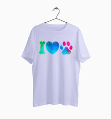 Male Round Neck Half Sleeve Classic | I Love Dogs