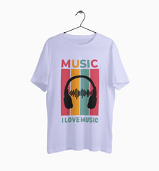 Male Round Neck Half Sleeve Classic | I Love Music