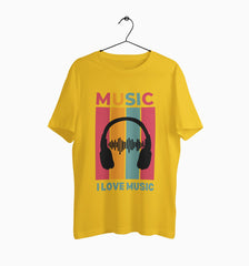 Male Round Neck Half Sleeve Classic | I Love Music