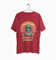 Male Round Neck Half Sleeve Classic | Where Is My Spaceship