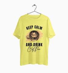 Male Round Neck Half Sleeve Classic | Keep Calm And Drink Coffee