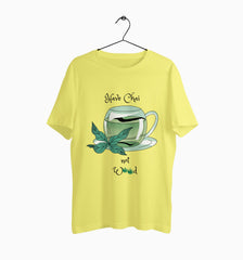 Male Round Neck Half Sleeve Classic Graphic Tshirt | Have Chai Not Weed