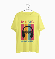 Male Round Neck Half Sleeve Classic | I Love Music