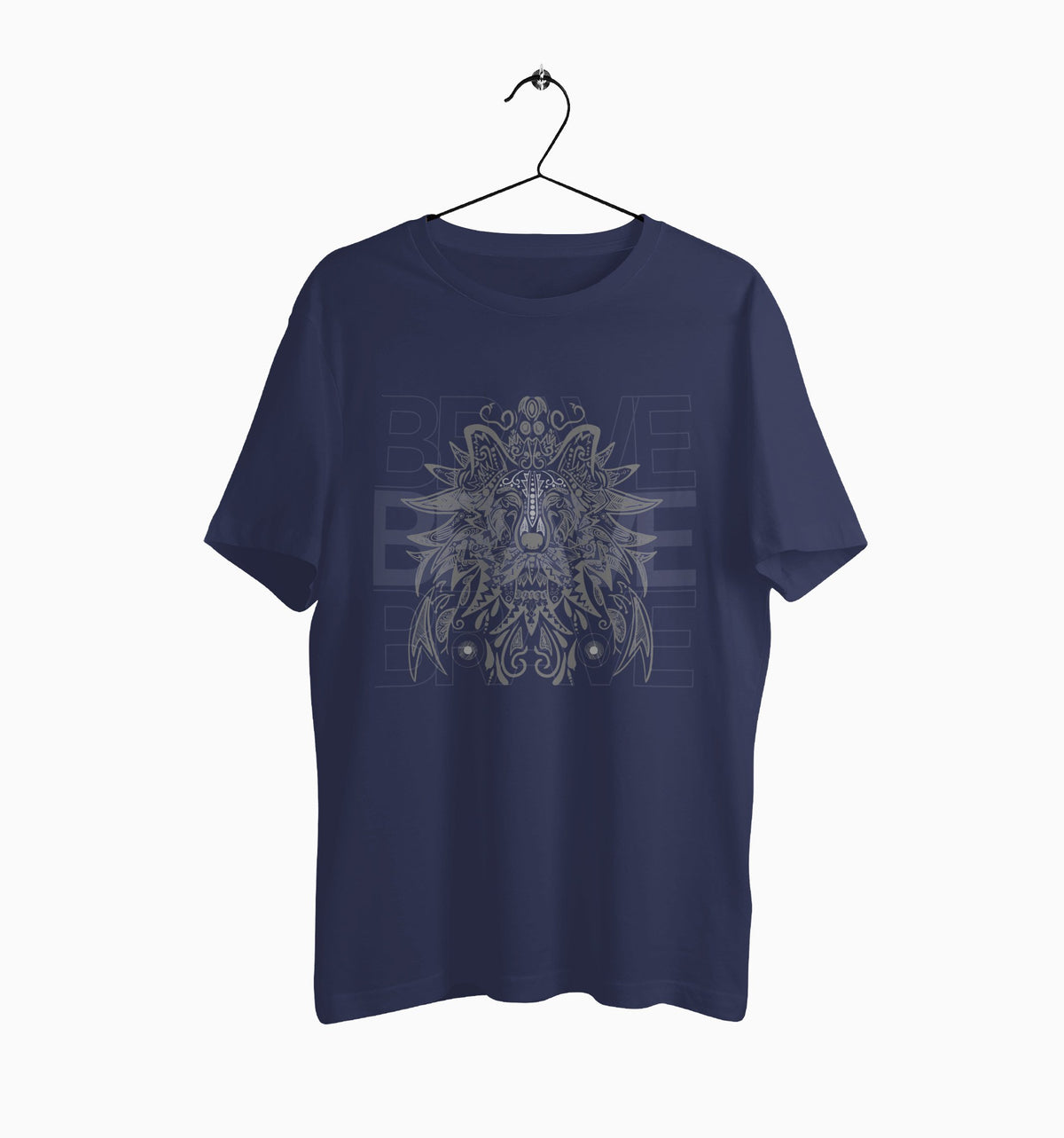 Male Round Neck Half Sleeve Classic | Wolf Tribal