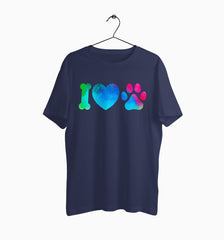 Male Round Neck Half Sleeve Classic | I Love Dogs