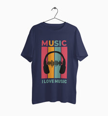 Male Round Neck Half Sleeve Classic | I Love Music