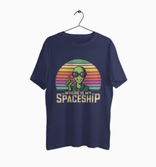 Male Round Neck Half Sleeve Classic | Space Ship