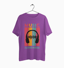 Male Round Neck Half Sleeve Classic | I Love Music