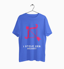 Male Round Neck Half Sleeve Classic | I Stole her Heart