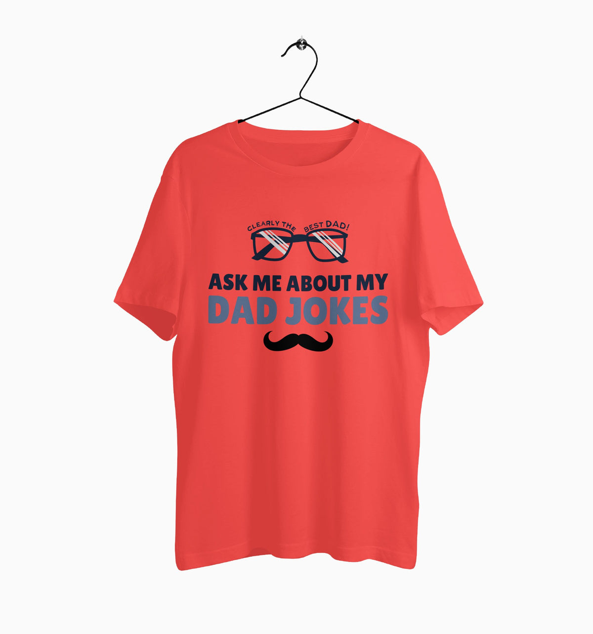 Male Round Neck Half Sleeve Classic | Ask Me About My Dad Jokes