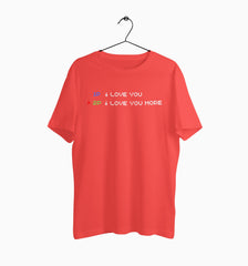 Male Round Neck Half Sleeve Classic | Player 1, 2 I love you more