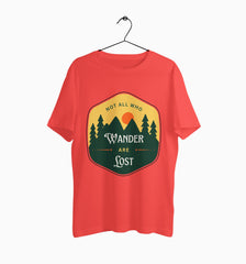 Male Round Neck Half Sleeve Classic | Not All Who Wander Are Lost