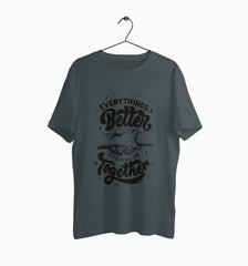 Male Round Neck Half Sleeve Classic | Everything is better together black